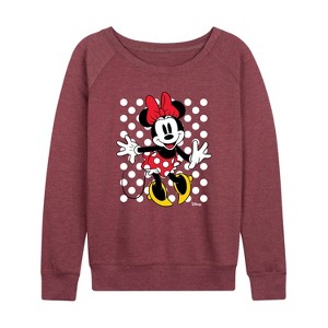 Women's - Disney - Mickey & Friends Lightweight French Terry Wide Neck Long Sleeve Shirt - 1 of 4