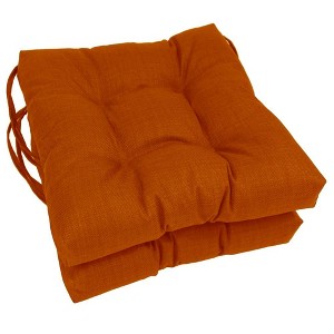 Blazing Needles, 16-inch Spun Polyester Solid Outdoor Square Tufted Chair Cushions (Set of 2) - 1 of 1
