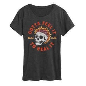 Women's - Instant Message - Feel It To Heal It Inspirational Short Sleeve Graphic T-Shirt - 1 of 4