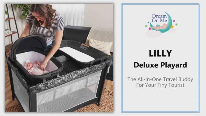 Lilly Deluxe Play yard With Full Bassinet, Changing Tray And Infant Napper With Canopy, 2 of 18, play video