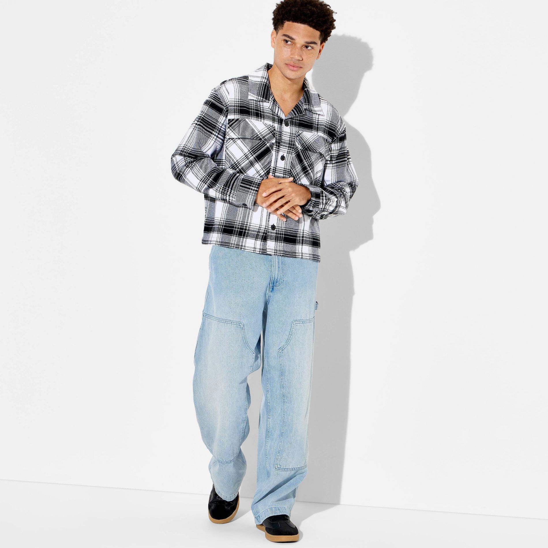 Men's Checked Cropped Flannel Camp Shirt - Original Use™