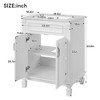 Gulches 24 Inch Bathroom Vanity with Top Sink Solid Wood Frame 2 Soft Closing Doors Adjustable Shelf For Bathroom White - 3 of 4