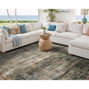 AMERLIFE Area Rug, Machine Washable Vintage Carpet with Non-Slip Backing, Soft Rug for Living Room, Bedroom, Hallway Use - 1 of 4