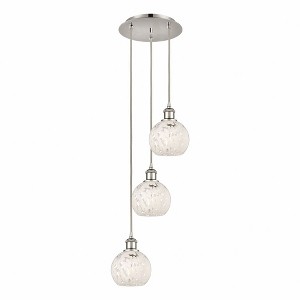 White Mouchette - 3 Light Cord Hung Multi Pendant In Modern Style-11 Inches Tall and 12.5 Inches Wide - 1 of 1