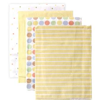 Luvable Friends Baby Cotton Flannel Receiving Blankets, Yellow, One Size