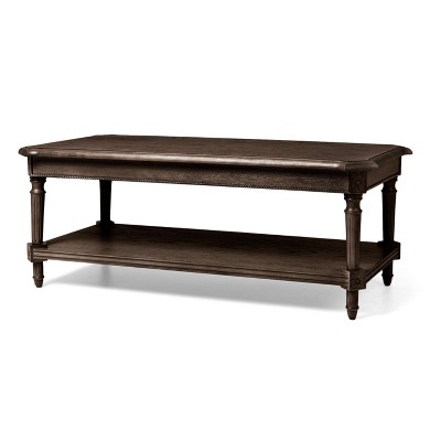 Pullman Traditional Rectangular Wooden Coffee Table in Antiqued Brown Finish
