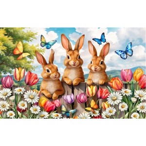 Briarwood Lane Spring Doormat 30x18 Indoor Outdoor Bunny Greeting For Spring Doormat - 1 of 4