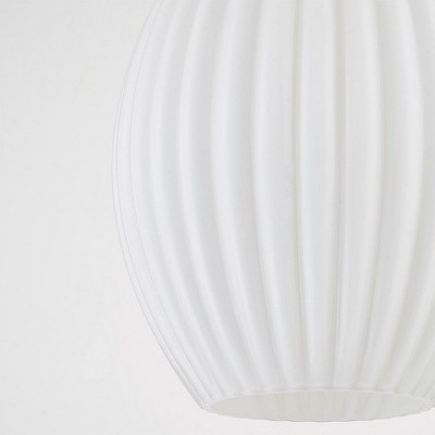 Aged Brass and Opal Glass Pendant Light