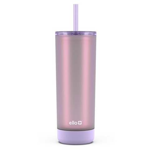 22oz Double Wall Stainless Steel Outer and PP Inner Straw Tumbler Pink -  Room Essentials™