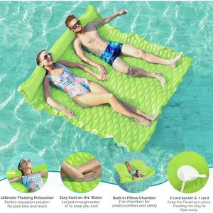 Jasonwell Giant Floating Mat Pool Float - Inflatable Water Lounge, Lake Raft, Beach Toy for Adults & Kids, X-Large, Chartreuse - 1 of 4