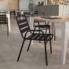 Flash Furniture Lila Commercial Metal Indoor-Outdoor Restaurant Stack Chair with Metal Triple Slat Back and Arms - 4 of 4