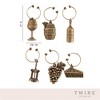 Twine Antiqued Farmhouse Decor Wine Charms and Drink Markers for Wine Glasses, 6 Count - 3 of 4