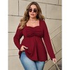 Women's Plus Size Tops Crew Neck T Shirts Swing Flowy Blouse Loose Fit Tee Tunic Casual Blouse - 4 of 4