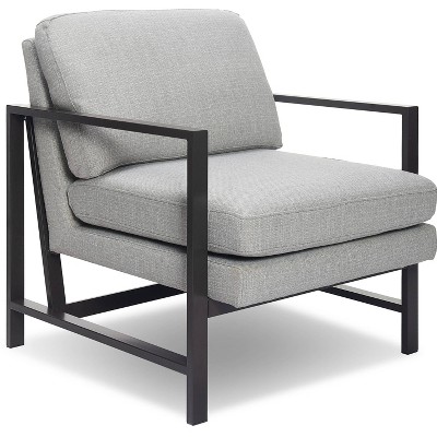 Russell Light Gray Metal Frame Accent Chair