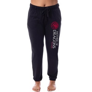 Game Of Thrones Women's Khaleesi Mother Of Dragons Jogger Pajama Pants Black - 1 of 3