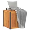 vidaXL Patio Cushion Box - 17.7"x17.7"x17.7"/20.9" - Acacia Wood Storage Box - Outdoor Garden and Patio Organizer with Powder-Coated Steel Handle - 4 of 4