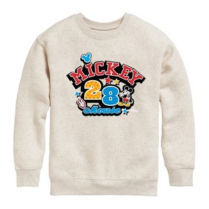 Boys' - Disney - Mickey Mouse Pattern Collage Graphic Long Sleeve Fleece Sweatshirt - 1 of 4