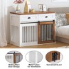 NicBex 44.49Inch Dog Crate Furniture Modern Decorative Dog Cage with 2 Doors,End Table Dog Cage Indoor Use,White+Brown - 2 of 2