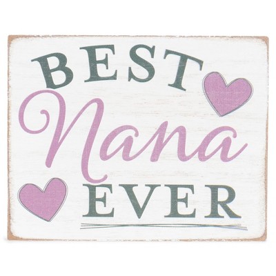 Elanze Designs Best Nana Ever Hearts 3 x 4 Distressed White Wood
