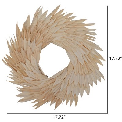 Bleached Palm Sun 17" Round Wall Mount Wreath