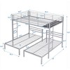 Full over Twin Metal Triple Bunk Bed with Built-in Shelf -ModernLuxe - 3 of 4