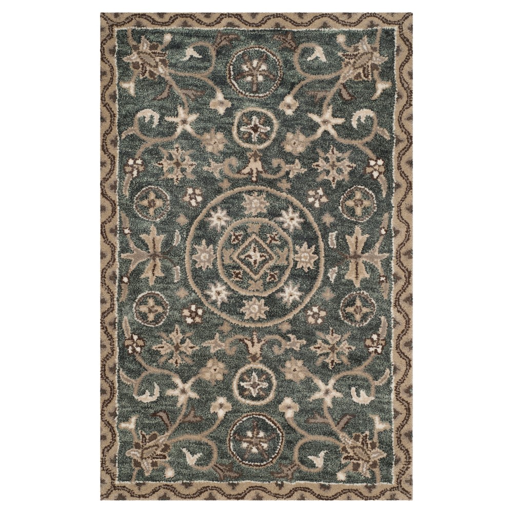 Gray/Taupe Medallion Tufted Accent Rug 2'6inx4' - Safavieh