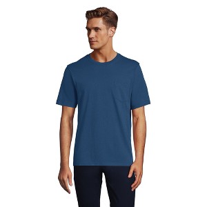 Lands' End Men's Super-T Short Sleeve T-Shirt with Pocket - 1 of 4