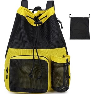 Mesh Drawstring Backpack with Shoe Bag, Durable String Sack with Handle for Gym, Beach, and Yoga Travel - 1 of 4