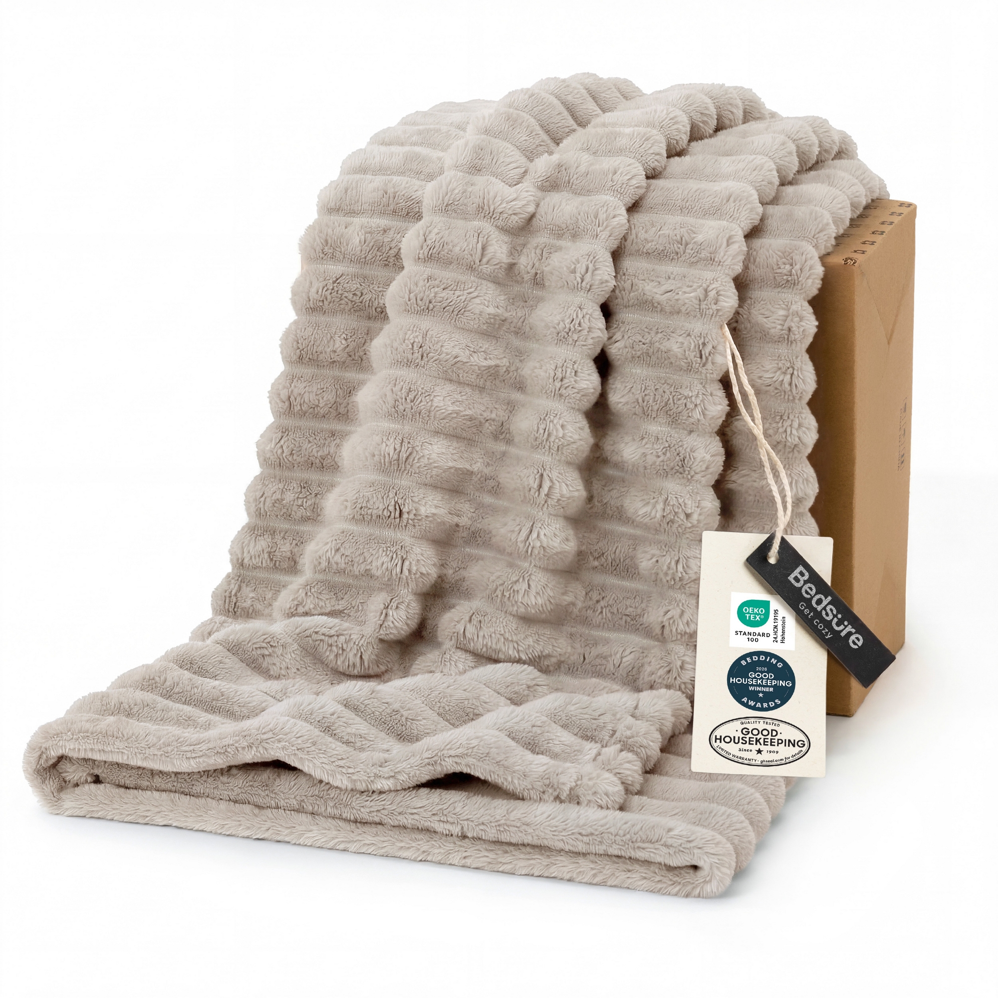 Bedsure Throw Blanket for Couch - Super Soft Cozy Blankets for Women, Cute Small Fleece Blanket for Girls, Linen, 50x70 Inches