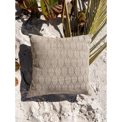 Summer Flora Mocha Dralon Acrylic Indoor Outdoor Pillow