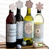Big Dot of Happiness Winter Wonderland - Snowflake Holiday Party & Winter Wedding Decorations for Women & Men - Wine Bottle Label Stickers - Set of 4 - 2 of 4