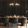 LNC Hairurin 6-Light 30.9" Modern Wagon Wheel Candle Oversized Chandelier, Matte Black and Polished with Strip Glass - 4 of 4