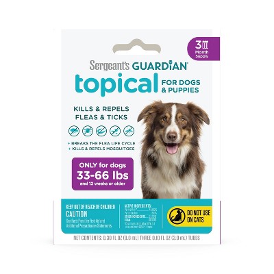 Sergeant&#39;s Guardian Flea &#38; Tick Topical Treatment for Dogs - 33-66 lbs - 3ct