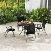 24'' Black Set of 4 Patio Folding Chair Set with Rustproof Metal Frame - 4 of 4