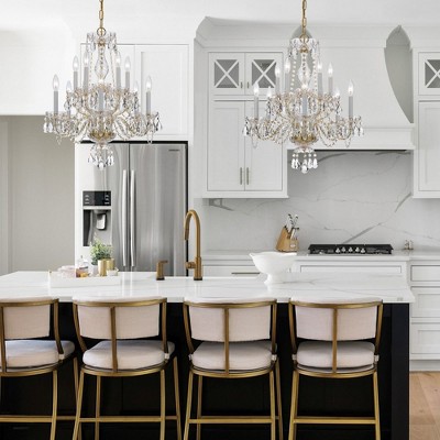 Polished Brass and Crystal 10-Light Traditional Chandelier