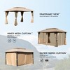 Gloweer 10x14FT Outdoor Gazebo with Double Roofs, Privacy Curtains, Mosquito Nettings, Heavy Duty Metal Frame Party Tent - 4 of 4