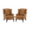 Set of 2 Helmuth Wooden Upholstery Genuine  Leather Armchair for livingroom | KARAT HOME - 2 of 4