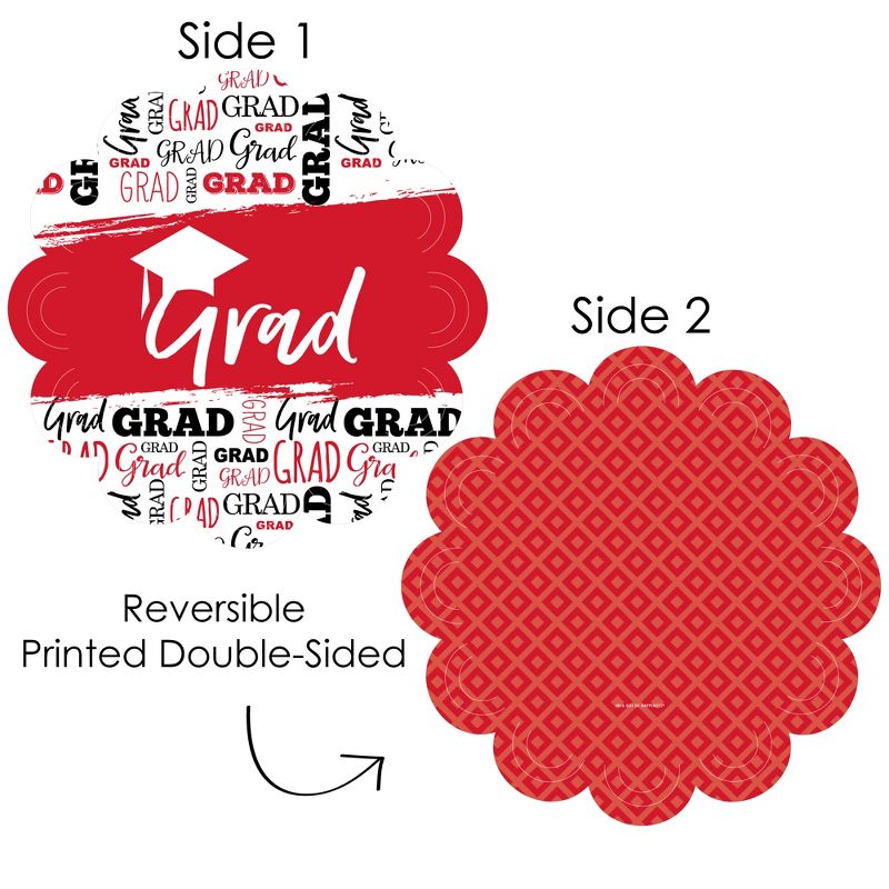 Big Dot of Happiness Red Grad - Best is Yet to Come - Red Graduation Party Round Table Decorations - Paper Chargers - Place Setting For 12, 4 of 10