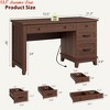 for Work 53.5" Executive Desk w/Power Outlet, Home Office Desk w/Drawers, Wooden Work Desk w/ File Cabinet, Computer Desk - 2 of 4