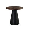 GDFStudio Fatima Contemporary High Gloss Parquet Top Drum Base End Table - 3 of 4