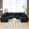 135.5'' Striped Corduroy Modular U-Shaped Sectional Sofa with Reversible 6-Seater Chaise, Ergonomic Design, Cloud-Like Softness - 2 of 4
