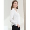 Allegra K Women's Elegant Collar V Neck Long Sleeve Work Office Satin Button Down Shirt - 4 of 4