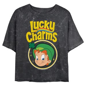 Junior's Lucky Charms Leprechaun Logo Crop T-Shirt - 1 of 4