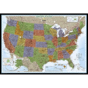 National Geographic United States Decorator Map, Enlarged and Laminated, 43.5" x 30.5" - 1 of 3