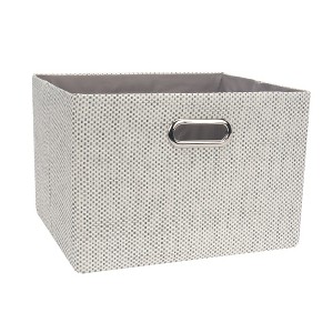 Lambs & Ivy Gray Foldable/Collapsible Storage Bin/Basket Organizer with Handles - 1 of 4