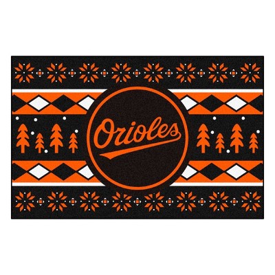 MLB Baltimore Orioles 19"x30" Script Holiday Sweater Rug