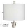 360 Lighting Gerson Modern Table Lamps Set of 2 with Square Risers 25 1/2" High Brushed Nickel Dimmers LED White Drum Shade for Bedroom Living Room - 3 of 4