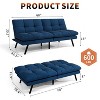 MUUEGM 68” Convertible Futon Sofa Bed| Upholstered Small Futon Couches with 3-Position Adjustable Backrest - 4 of 4