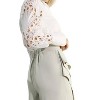 Women's Ms. Alice Lace Sleeve Button Down Blouse - Mulla - 2 of 3