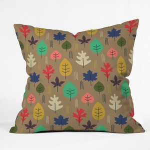 Zoe Wodarz Leaf It All Behind Oversize Square Throw Pillow Brown - Deny Designs